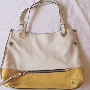Oryany White and Yellow  Leather Crossbody Shoulder Bag